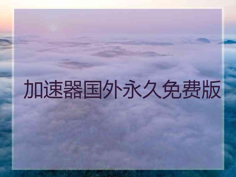 加速器国外永久免费版