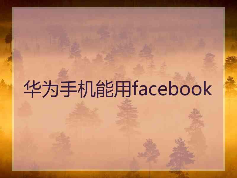 华为手机能用facebook