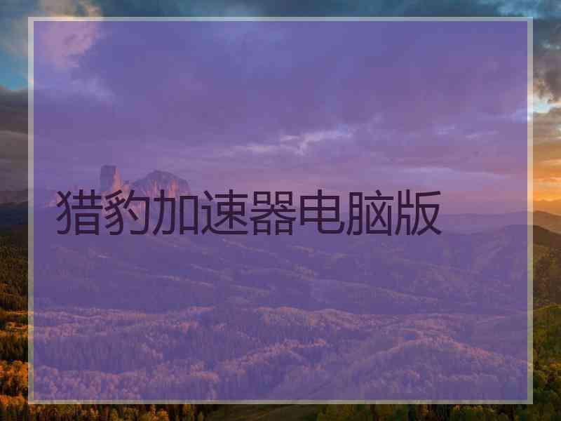 猎豹加速器电脑版