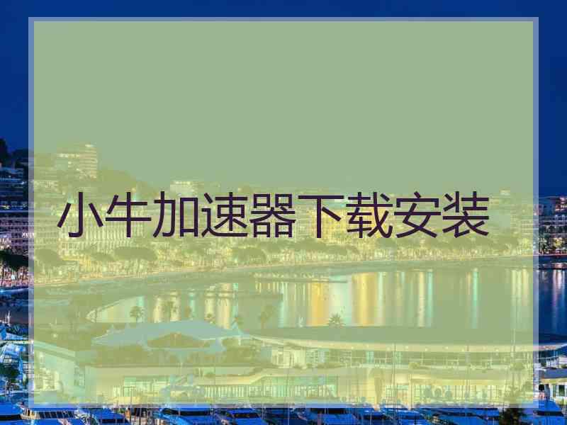 小牛加速器下载安装