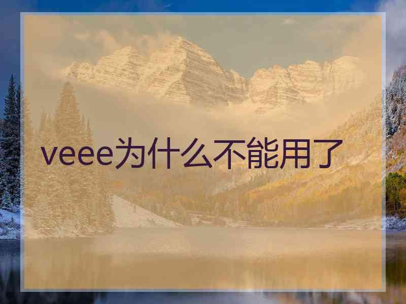 veee为什么不能用了