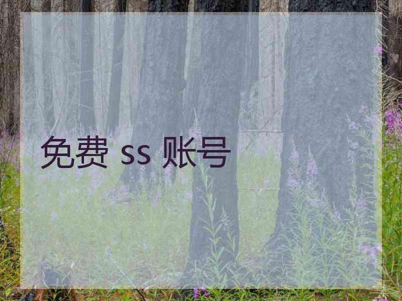 免费 ss 账号