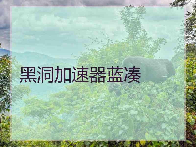 黑洞加速器蓝凑