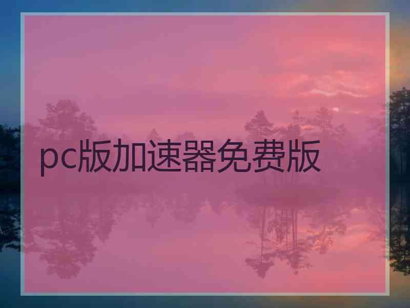 pc版加速器免费版