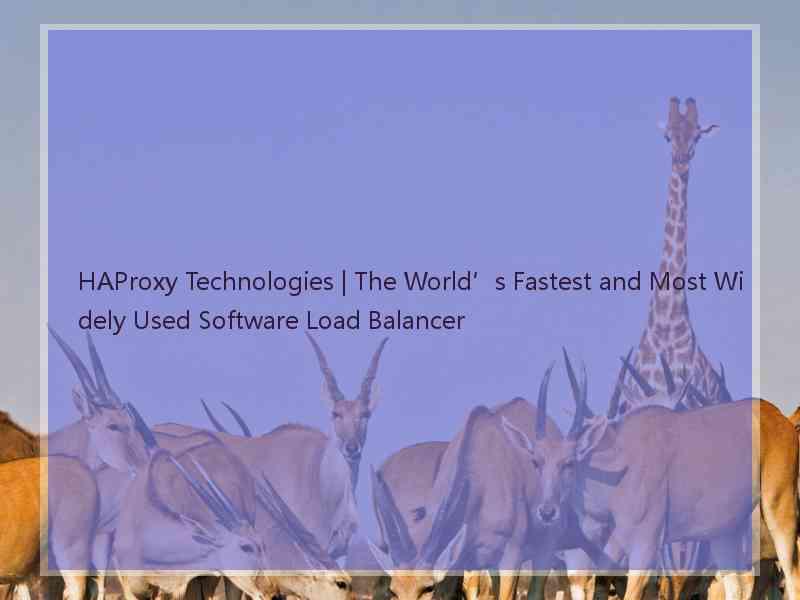 HAProxy Technologies | The World’s Fastest and Most Widely Used Software Load Balancer