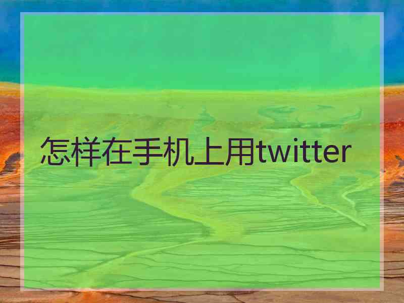 怎样在手机上用twitter