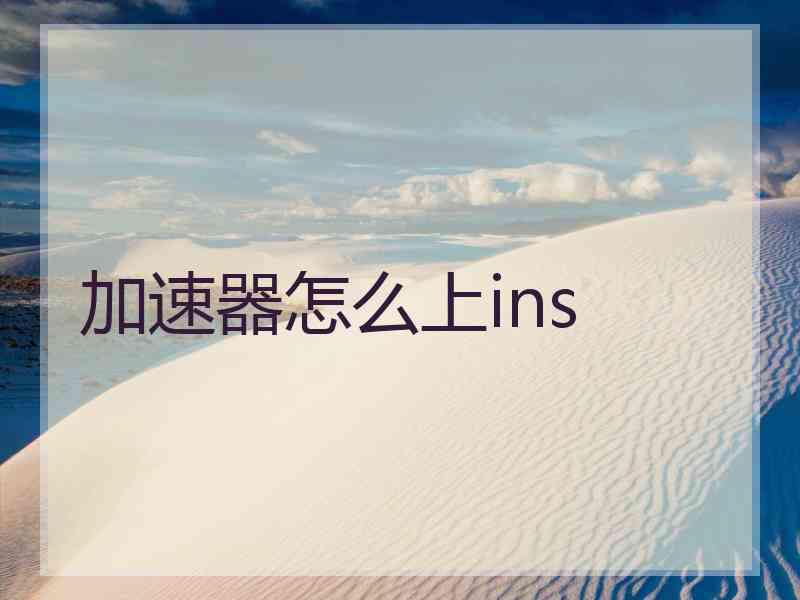 加速器怎么上ins
