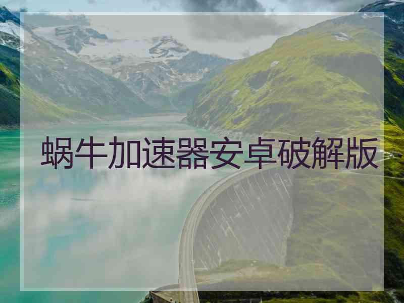 蜗牛加速器安卓破解版