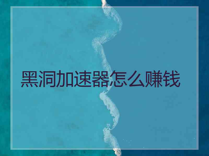 黑洞加速器怎么赚钱
