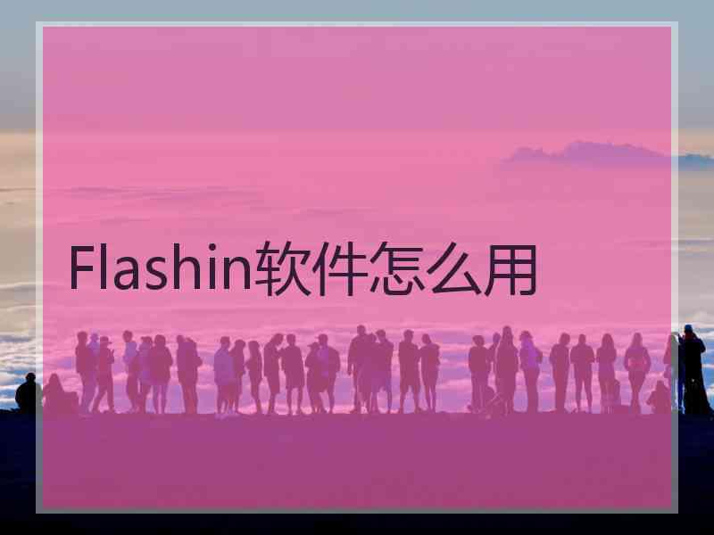 Flashin软件怎么用