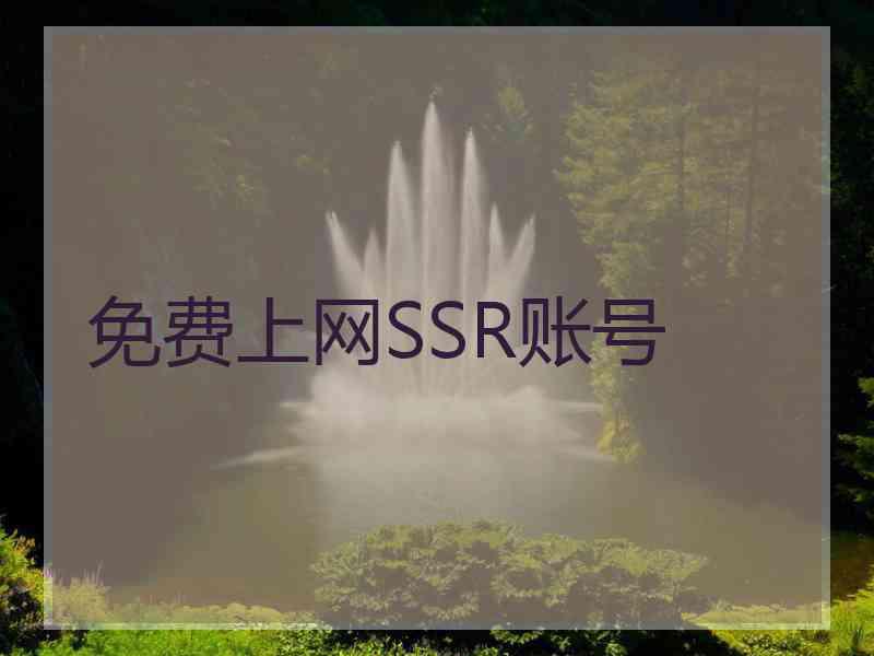 免费上网SSR账号