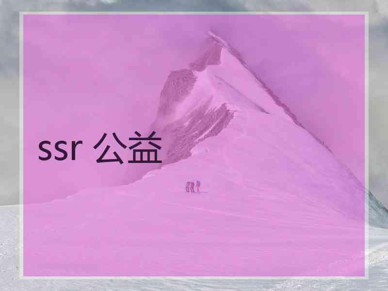 ssr 公益