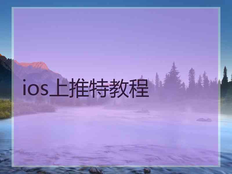 ios上推特教程