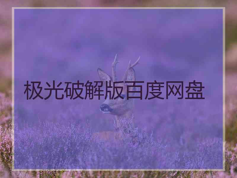 极光破解版百度网盘