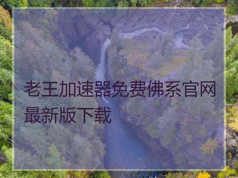 老王加速器免费佛系官网最新版下载
