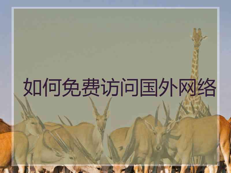 如何免费访问国外网络