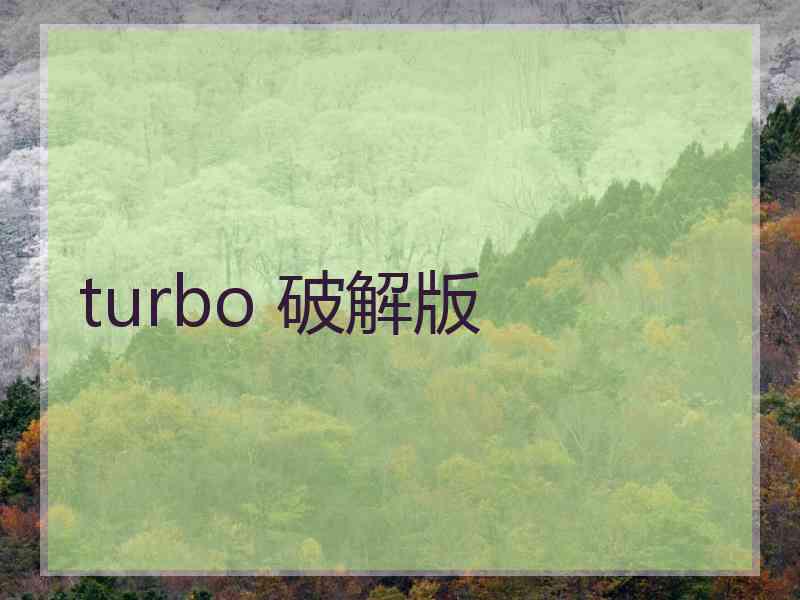 turbo 破解版