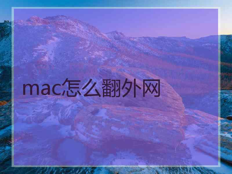 mac怎么翻外网