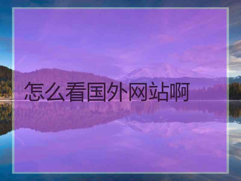 怎么看国外网站啊