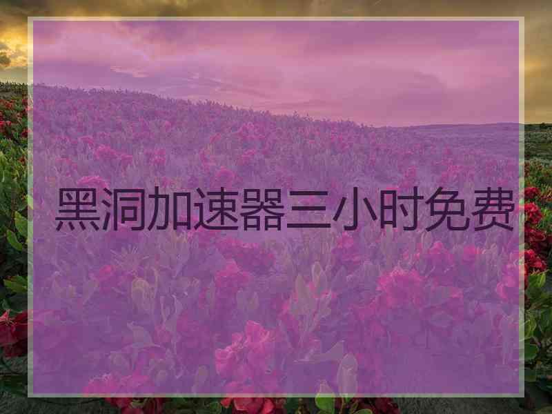 黑洞加速器三小时免费
