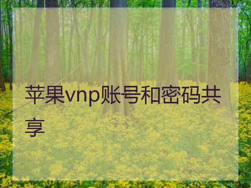 苹果vnp账号和密码共享