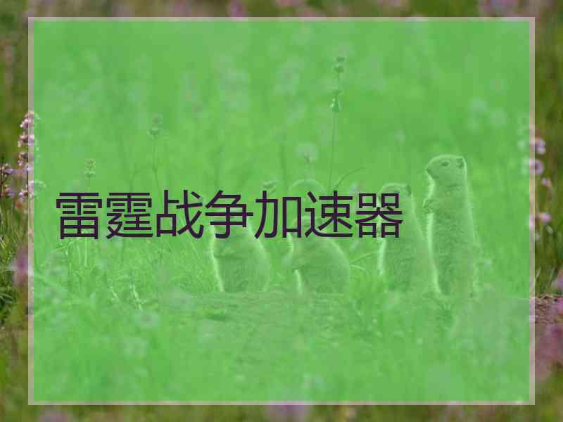 雷霆战争加速器
