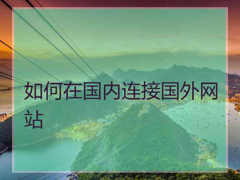 如何在国内连接国外网站