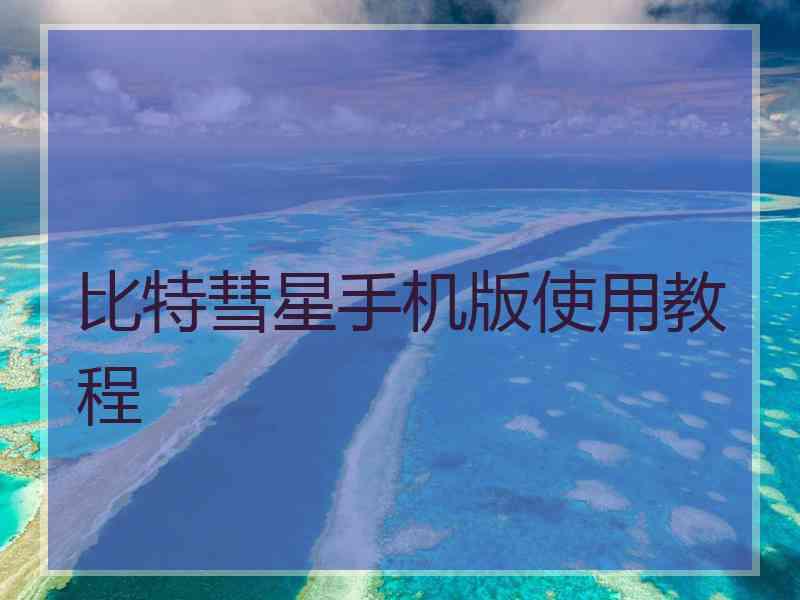 比特彗星手机版使用教程