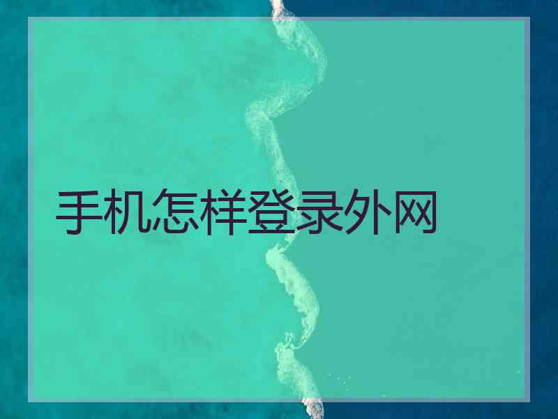 手机怎样登录外网