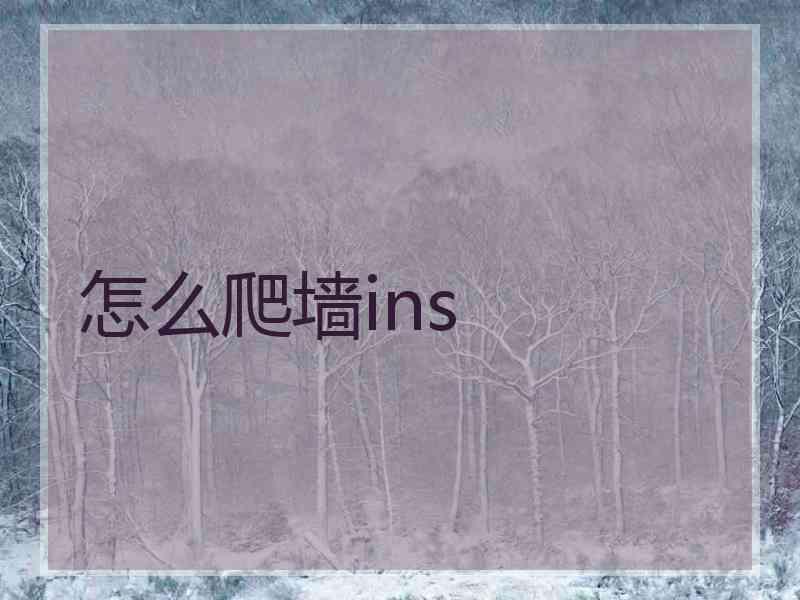 怎么爬墙ins