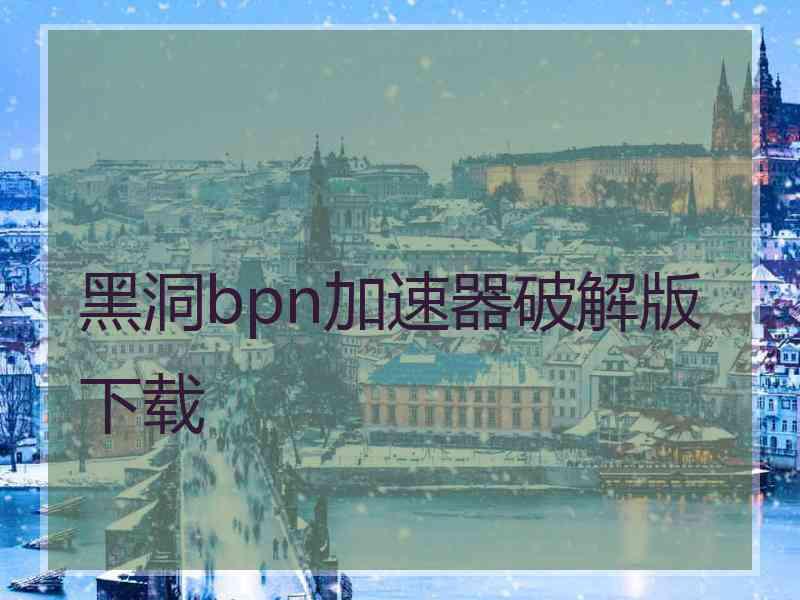 黑洞bpn加速器破解版下载