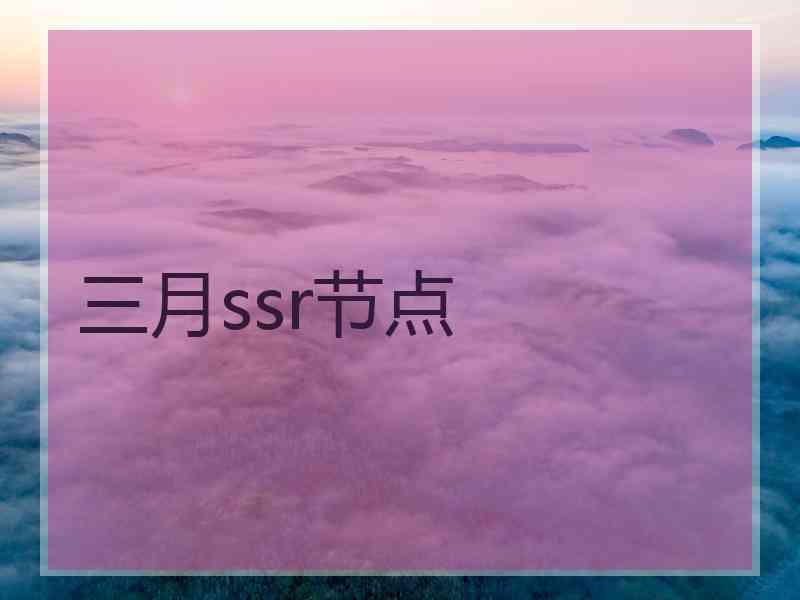 三月ssr节点