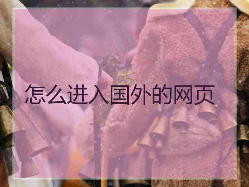 怎么进入国外的网页