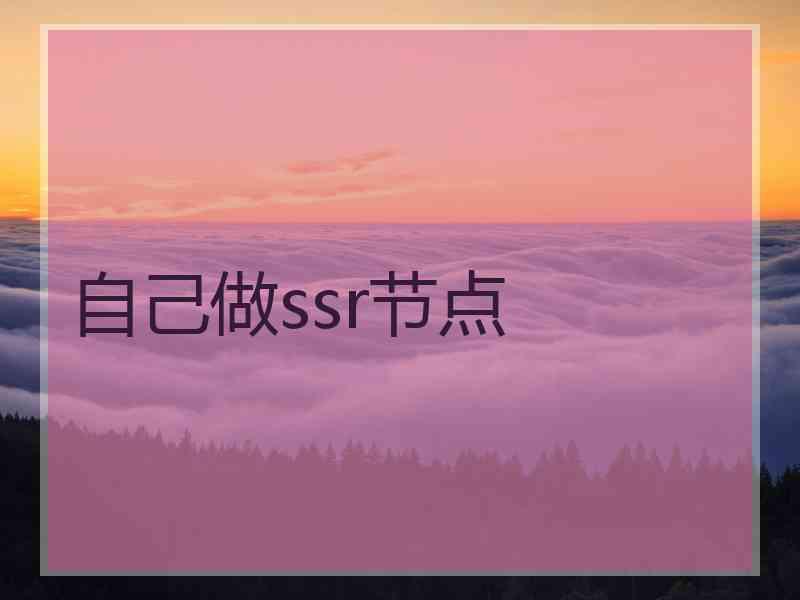 自己做ssr节点