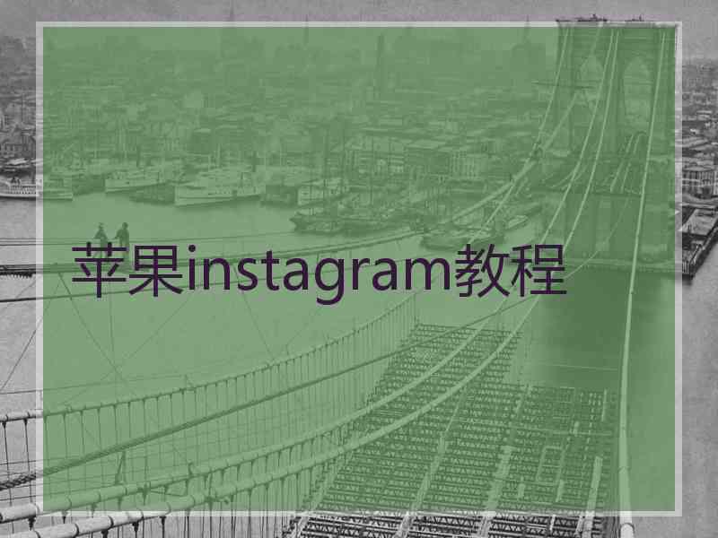 苹果instagram教程