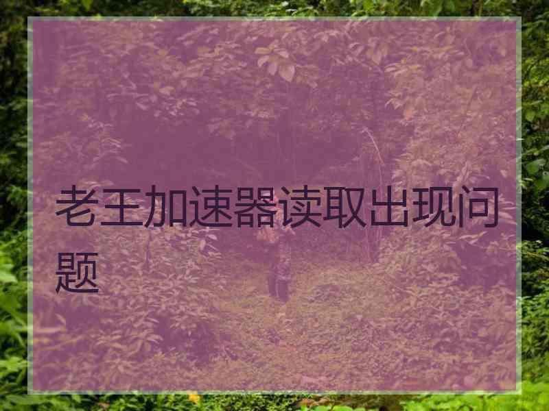 老王加速器读取出现问题