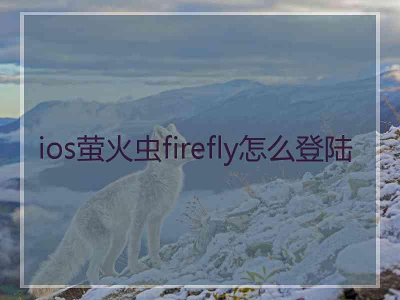 ios萤火虫firefly怎么登陆