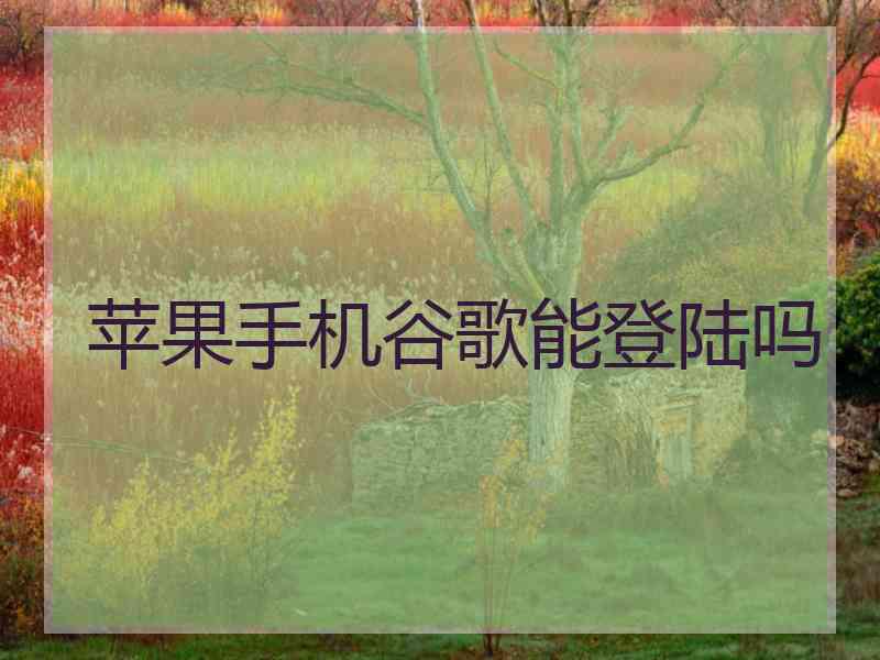 苹果手机谷歌能登陆吗