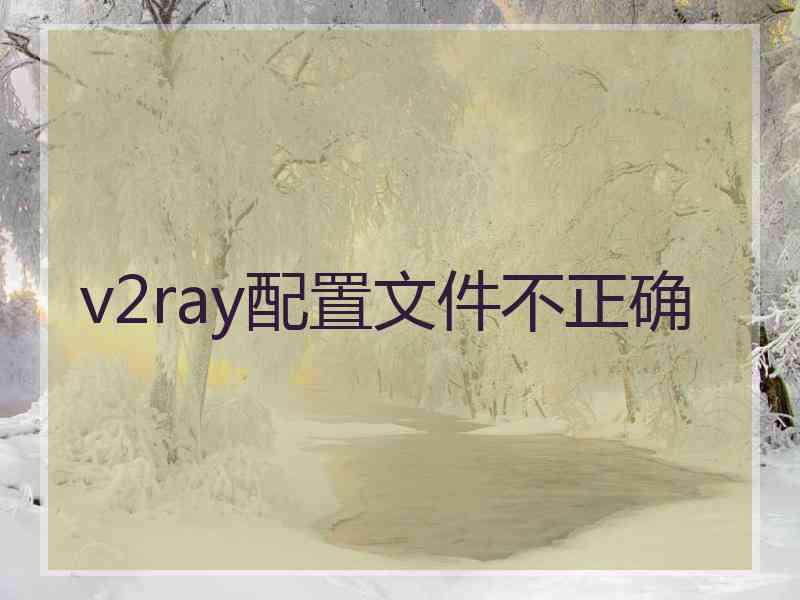 v2ray配置文件不正确