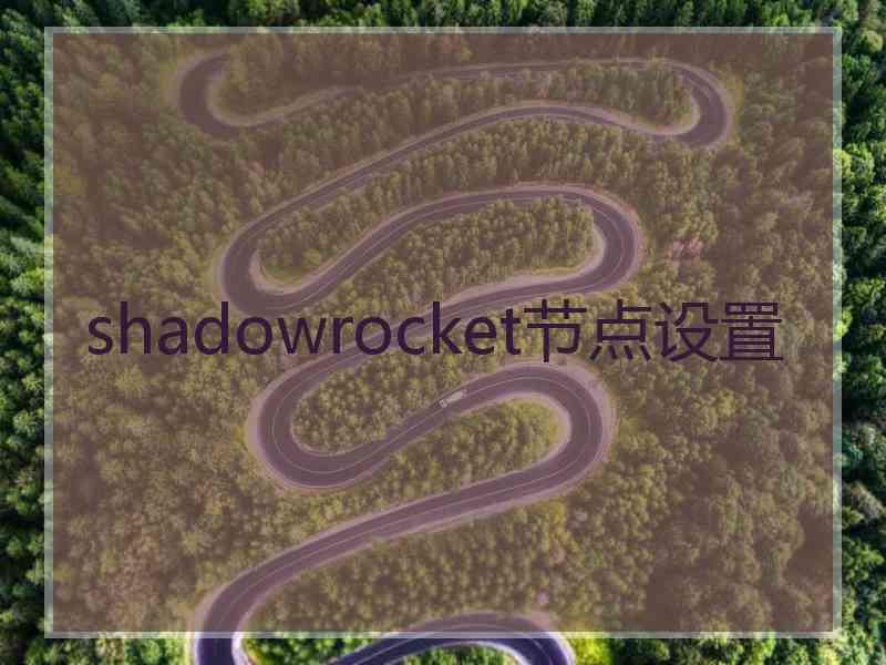 shadowrocket节点设置