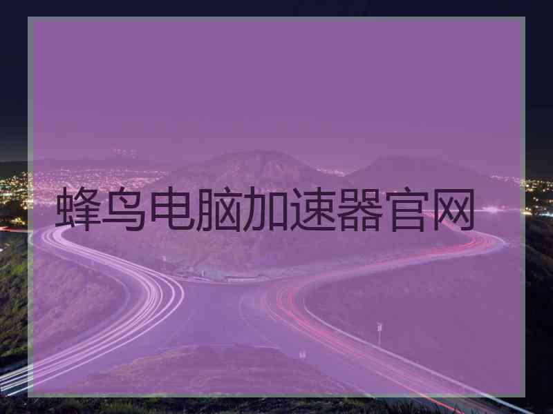 蜂鸟电脑加速器官网