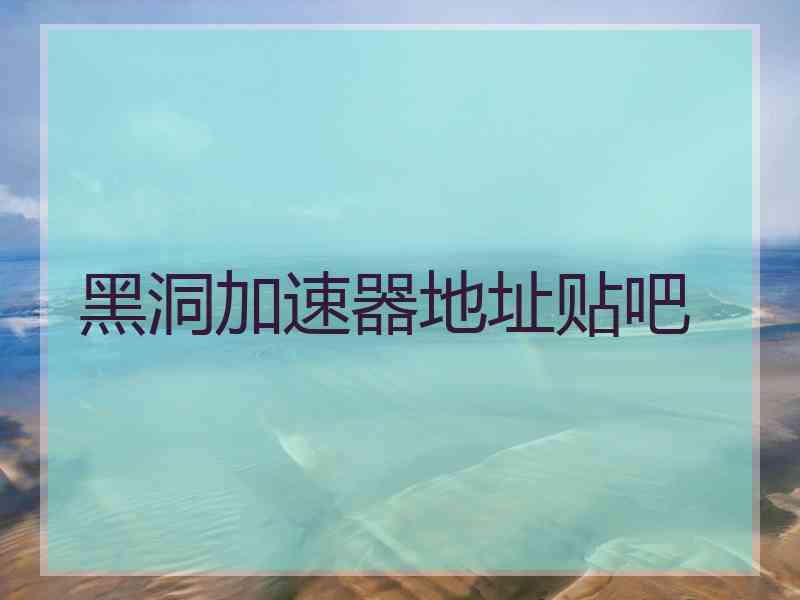 黑洞加速器地址贴吧