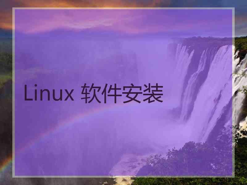 Linux 软件安装