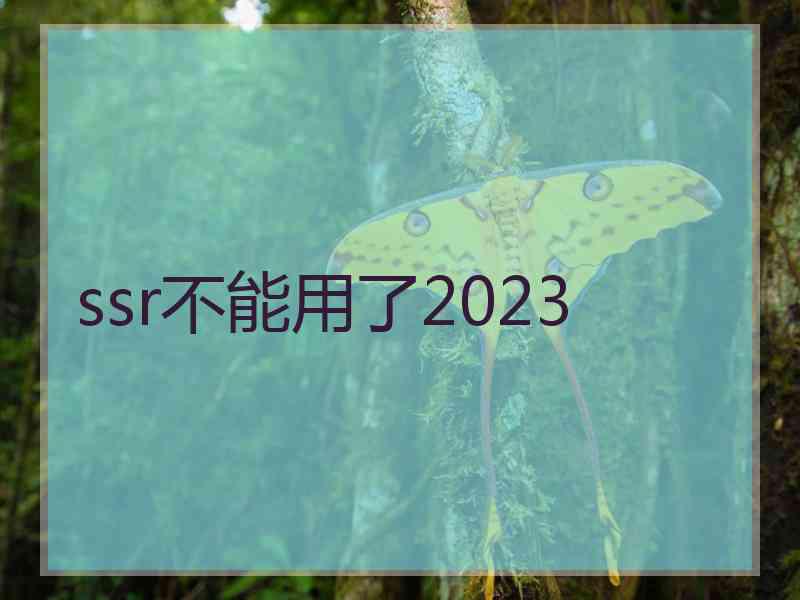 ssr不能用了2023