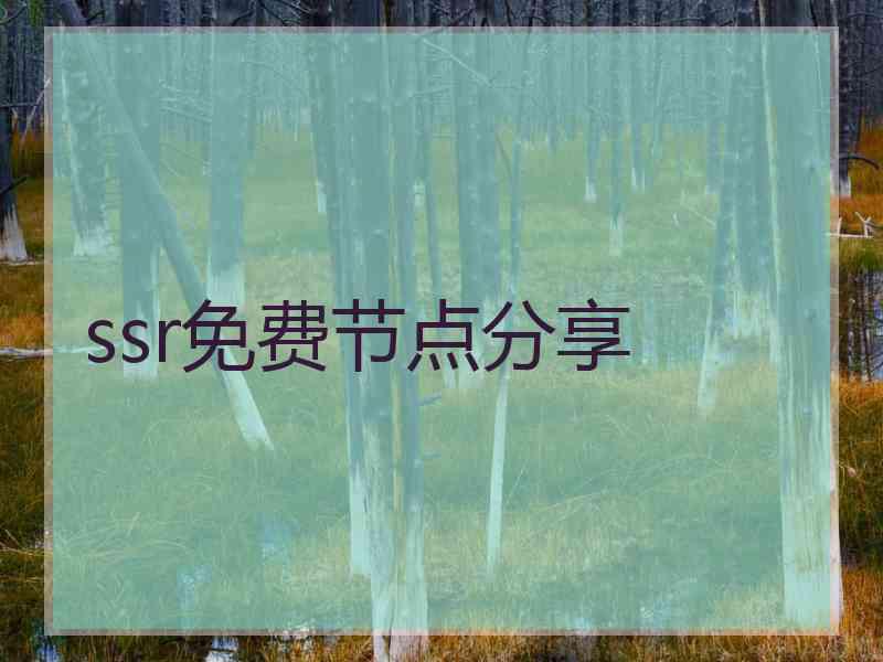 ssr免费节点分享