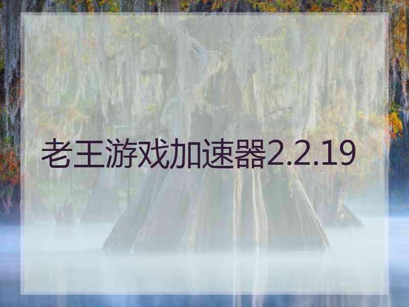 老王游戏加速器2.2.19